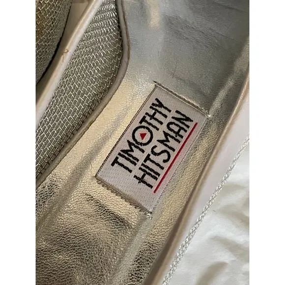 Timothy Hitsman Anchor Accented Silver Mesh Flats size 7 - Picture 5 of 15